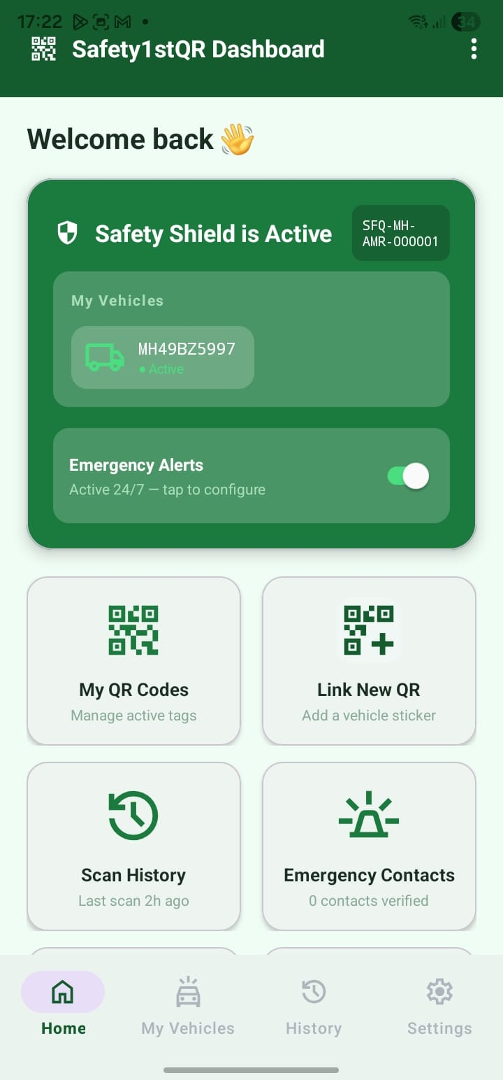 Emergency contact dashboard screen